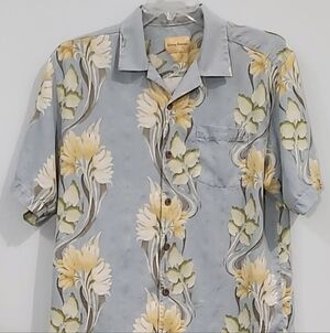 Tommy Bahama 100% Silk Floral Patterned Men's Shirt Size M